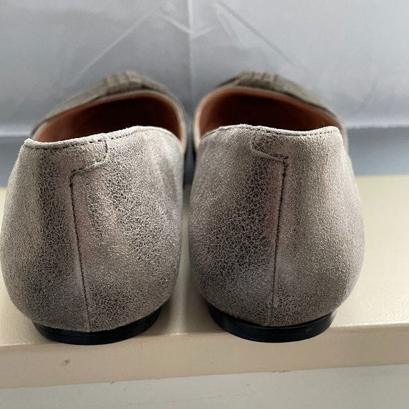 Sigerson Morrison Gold Metallic Bow Leather Flats - Picture 6 of 11